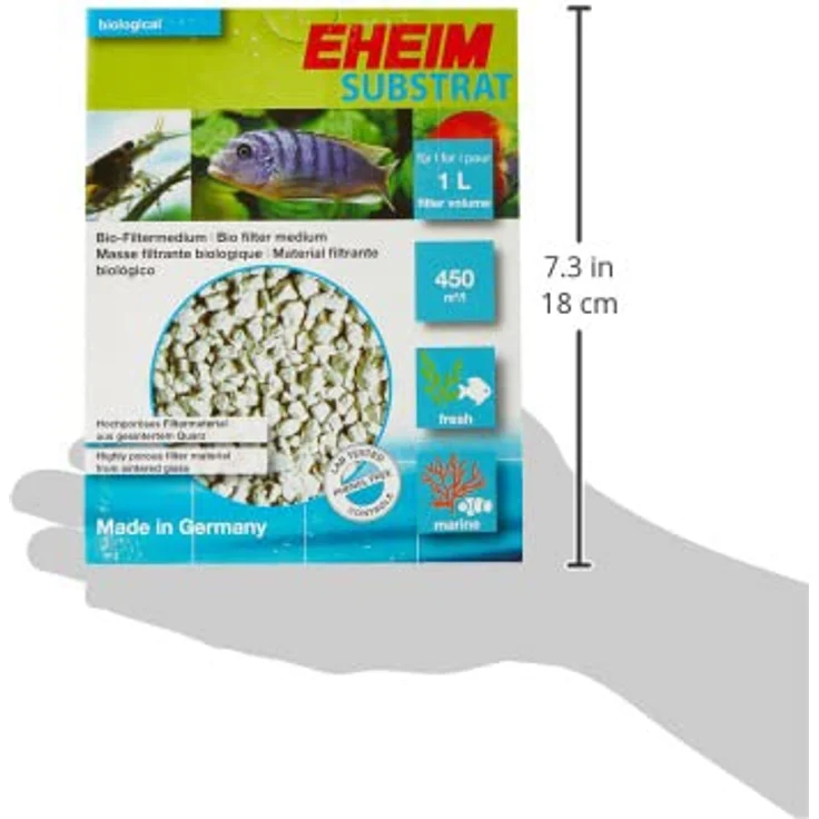 EHEIM Substrat Biofilter, hochporöses Filtermaterial mit 450 m² Haftoberfläche pro Liter, für optimale Bakterienbesiedlung – Bild 4