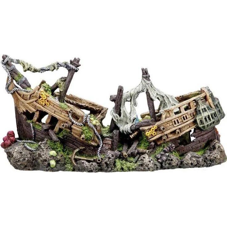 Nobby Aqua Ornaments SCHLACHTSCHIFF XXL, detailgetreue Aquarium-Dekoration aus ungiftigem Polyresin für Süß- und Meerwasseraquarien