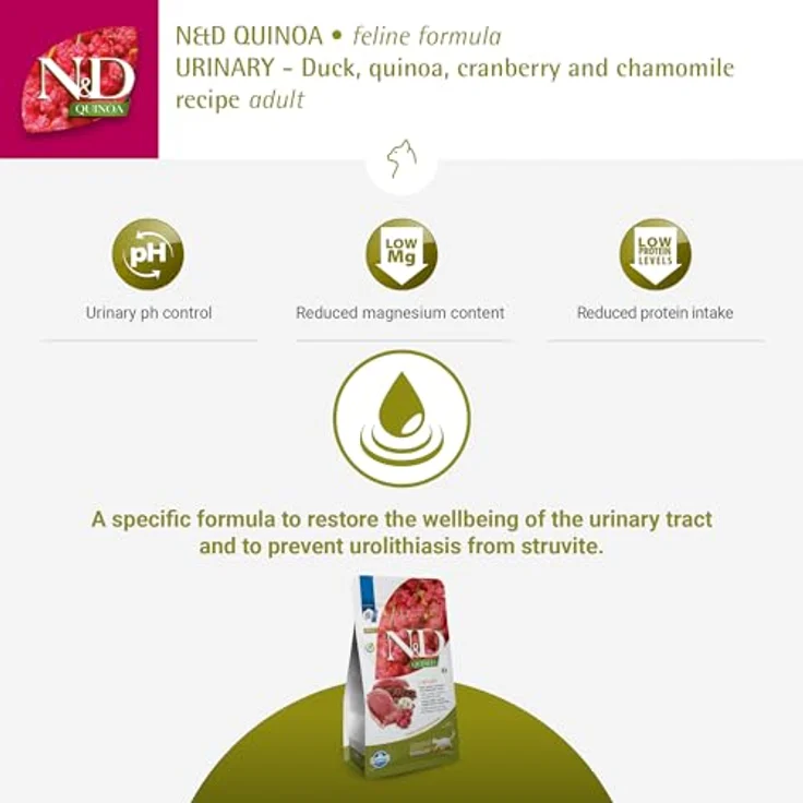 Farmina Quinoa Canard & Canneberge, Katzen-Trockenfutter zur Urin-pH-Stabilisierung, 1,50 kg – Bild 5