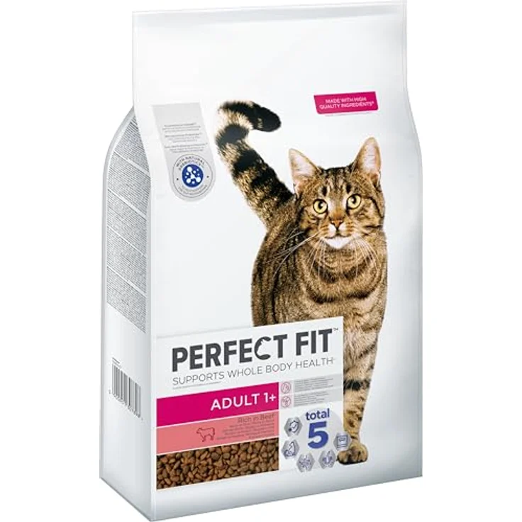 Perfect Fit Katze 1+ Rind Adult, Trockenfutter für aktive Katzen, 7kg – Bild 1