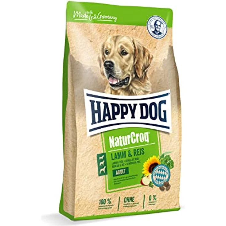 Happy Dog NaturCroq Lamm und Reis, Hunde-Trockenfutter mit Omega-3 und 6-Fettsäuren, 4kg – Bild 1