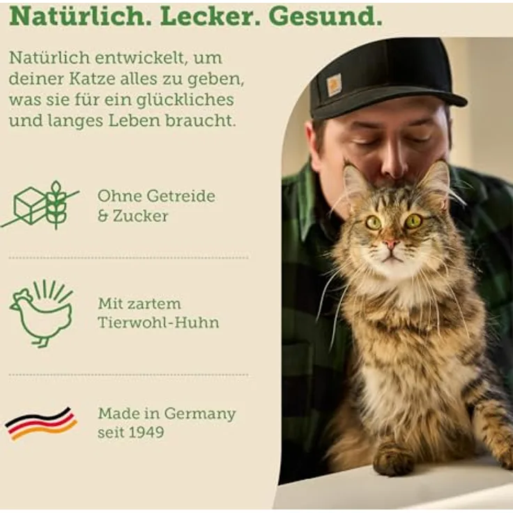 MERA Cats Nature Huhn Senior, 12x85g Katzenfutter nass, getreidefrei und mit 70% Fleischanteil