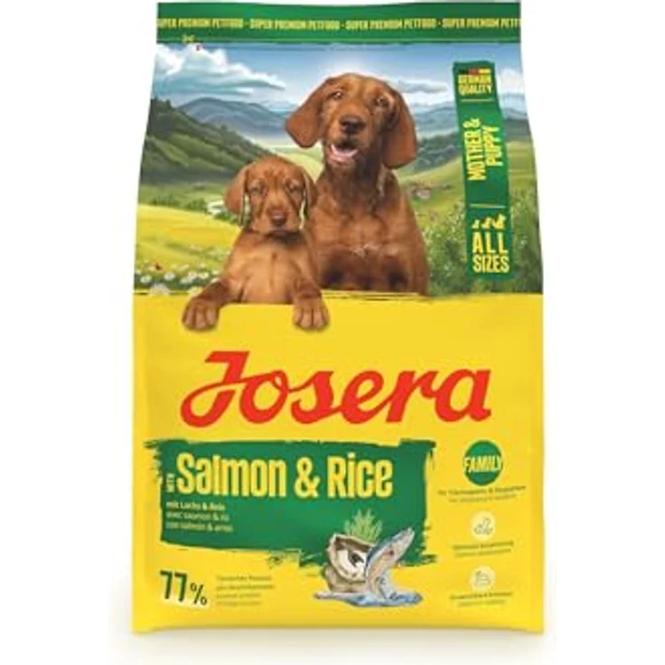 Josera Mother & Puppy, Trockenfutter mit Lachs & Reis für Hundewelpen und trächtige Hündinnen, 3 kg, glutenfrei – Bild 1