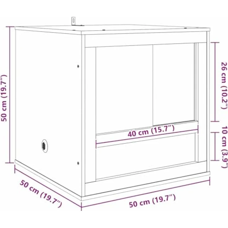 vidaXL Terrarium Braun 50 x 50 x 50 cm, Rechteckiges OSB Terrarium mit robustem Design, Ideal für Reptilien und Nagetiere – Bild 3