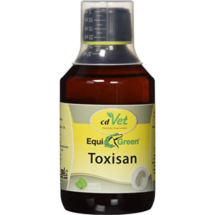 cdVet EquiGreen Toxisan, Flüssigkeit 250 ml zur Unterstützung von Leber und Nieren bei Pferden, reines Naturprodukt ohne Füllstoffe und Geschmacksverstärker
