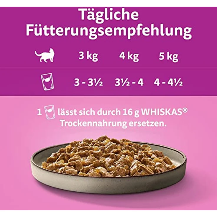 Whiskas 1+ Katzennassfutter Ragout Geflügel Auswahl in Gelee, 40x85g, schadstofffrei, nährstoffreich, Portionsbeutel – Bild 4