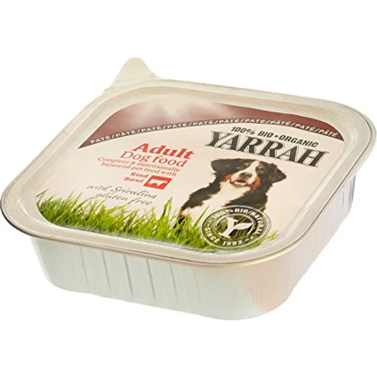 Yarrah Bio Adult Dog Food mit Rind und Spirulina, 150g, 100% Bio Nassfutter für erwachsene Hunde – Bild 1