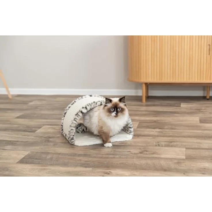 Trixie Kratzbrücke Leo, Jute 25 cm, Kratzstamm für Katzen mit Sisal- und Plüschüberzug, katzengerechte Beschäftigung – Bild 5