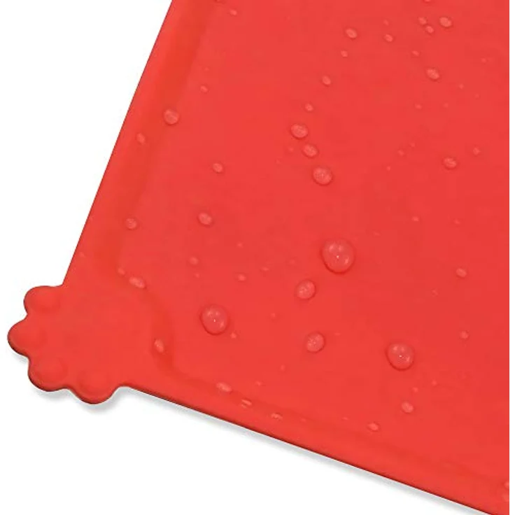 Joytale Silikon-Futtermatte für Hunde, rutschfeste wasserdichte Matte mit erhöhtem Rand, 47 x 30 cm, Rot – Bild 5