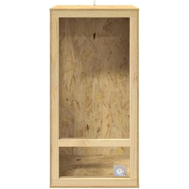 vidaXL Terrarium Braun 50 x 50 x 100 cm, OSB Gehege für Reptilien mit Thermometer – Bild 6