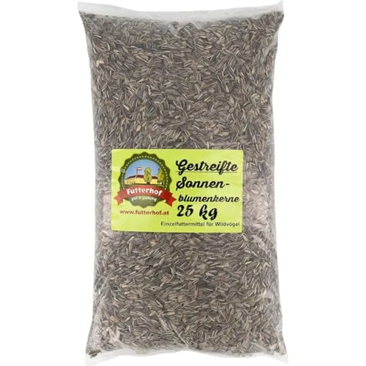 Futterhof Gestreifte Sonnenblumenkerne, 25 kg, ideales Ganzjahresfutter für Körnerfresser