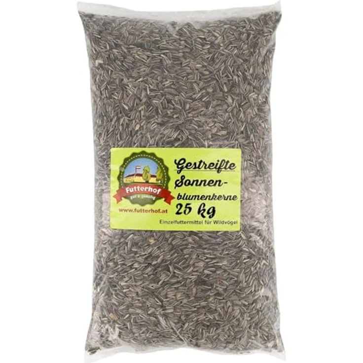 Futterhof Gestreifte Sonnenblumenkerne, 25 kg, ideales Ganzjahresfutter für Körnerfresser – Bild 1
