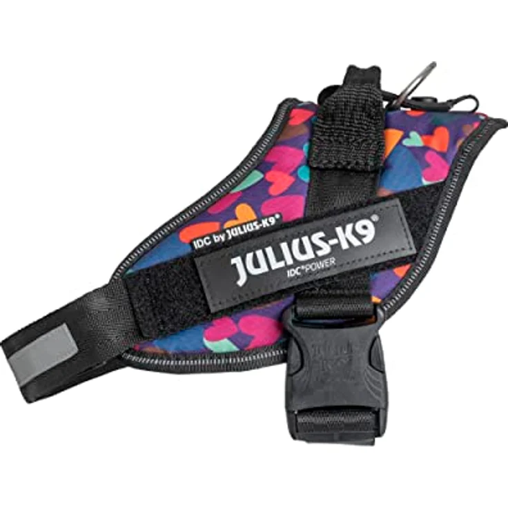 JULIUS K-9 IDC Powergeschirr Größe M/0, Mixed Heart - Robuste Konstruktion mit reflektierenden Elementen, Austauschbare Klettaufschriften – Bild 3