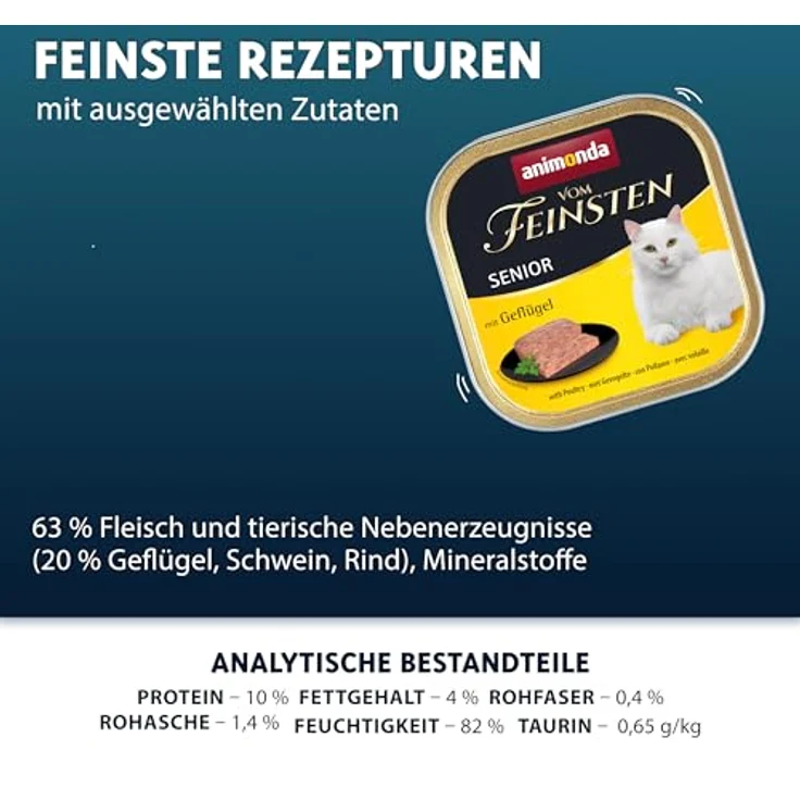animonda vom Feinsten Senior Katzen-Nassfutter mit Geflügel, 32x100g, ohne Farbstoffe – Bild 3