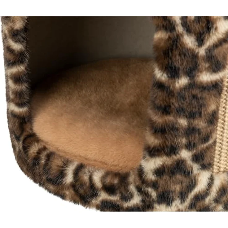 Trixie Kratzhöhle Leo, kuschelige Kratzhöhle mit gemütlichem Bett Ø 38 × 30 cm, braun, stabile Sisalflächen für Katzen, komfortabel und ideal für Krallenpflege - 48180 – Bild 3