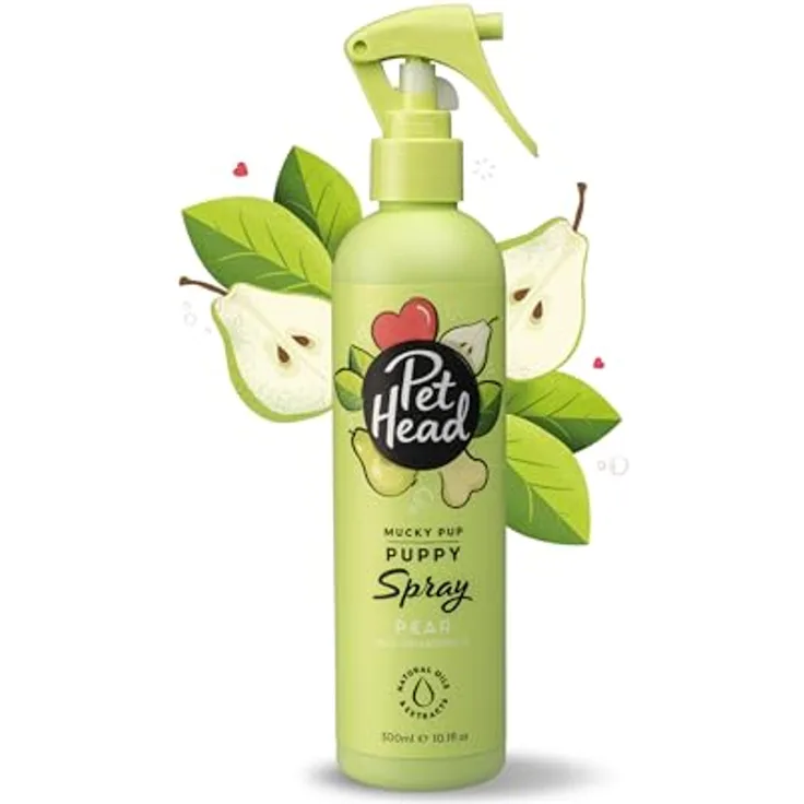 Pet Head Mucky Pup Fellspray für Welpen, pH-Neutral, vegan, mit Birnenduft und sanfter Formel, 300ml