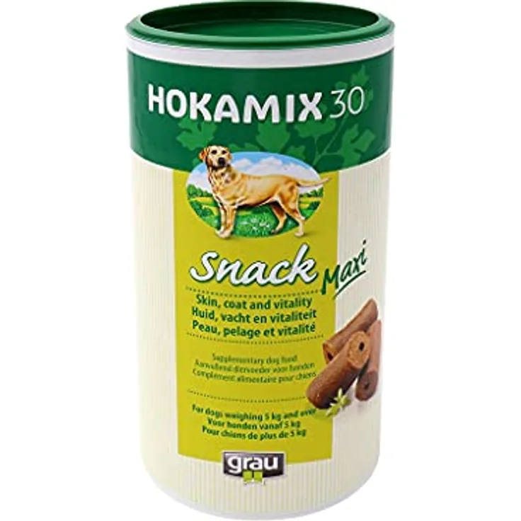 GRAU HOKAMIX 30 Snack Maxi, hochwertige Kräutermischung für mittelgroße bis große Hunde, 800 g, mit frischem Hühnchen