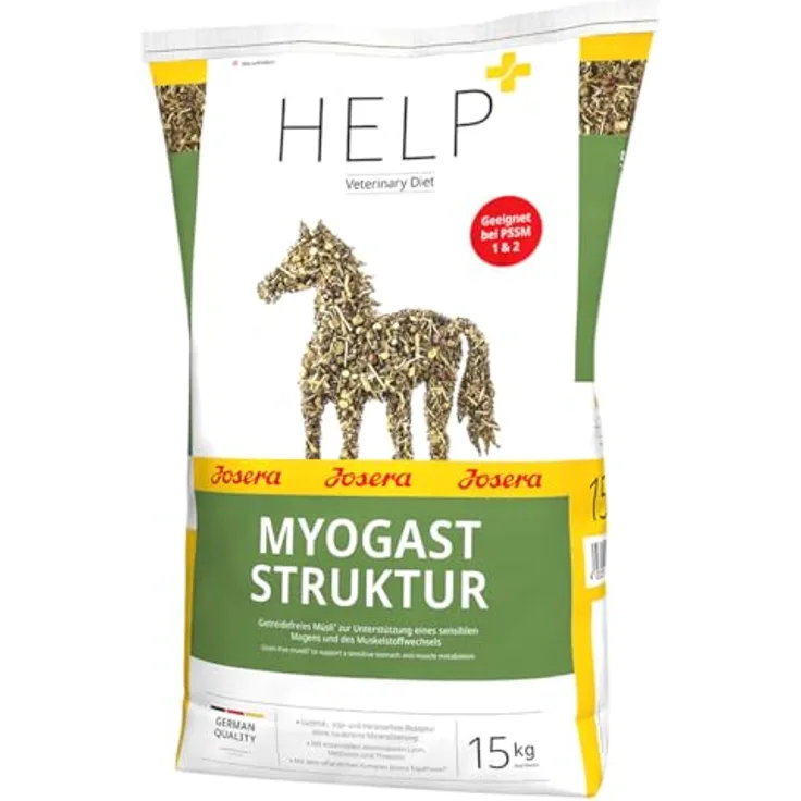 Josera Pferd Help MyoGast Struktur, 15 kg Getreidefreies Müsli zur Unterstützung eines sensiblen Magens und des Muskelstoffwechsels
