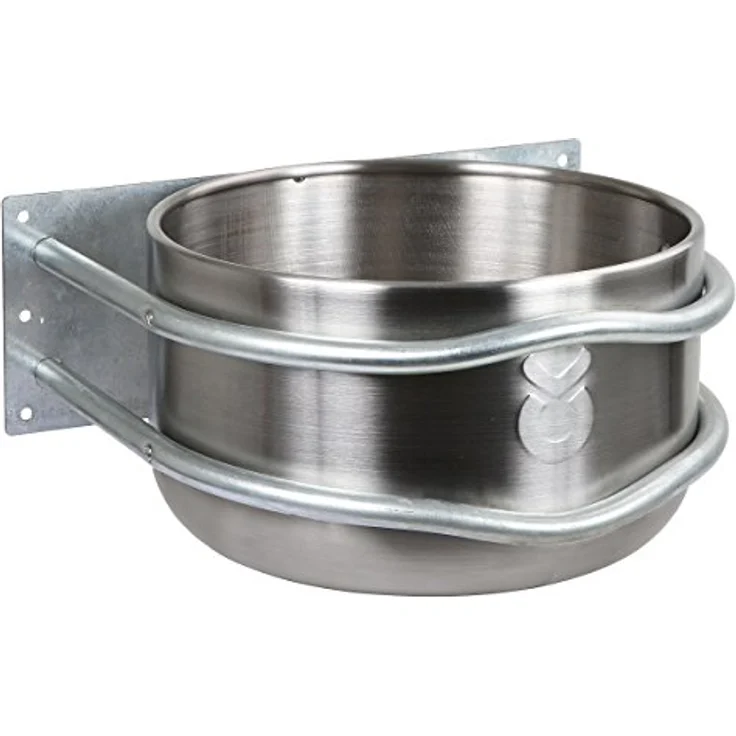 Kerbl Aluminium-Futtertrog gerade Montage (18 l), Futternapf, leichtes Aluminium, 18 Liter Fassungsvermögen, Ø 35 cm, nichtrostend, silber – Bild 2