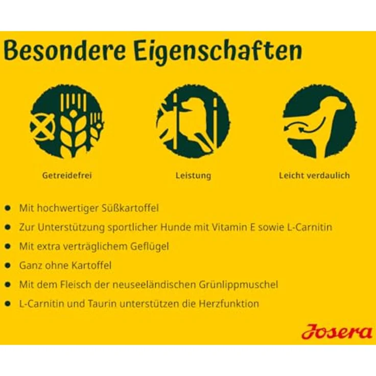 Josera Adult Huhn & Süßkartoffel, Premium Trockenfutter für Hunde mittlerer & großer Rassen, getreidefrei, 900 g – Bild 4