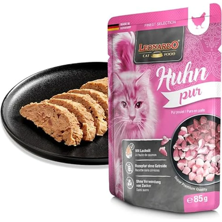Leonardo Finest Selection Huhn pur, Katzen-Nassfutter in 16 praktischen Einzelportionen à 85g – Bild 2