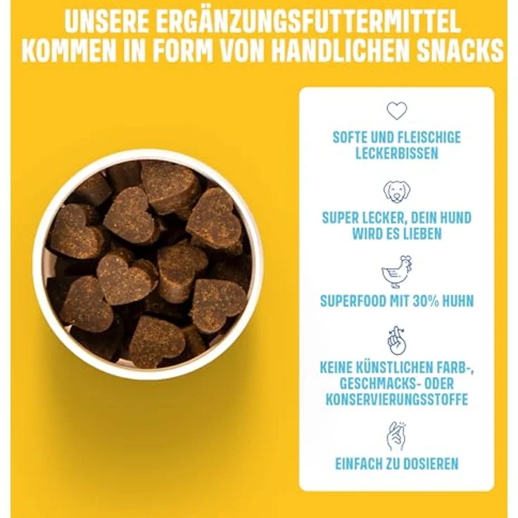 ivvi Multivitamin für Hunde als Leckerli – Probiotika, B Vitamine, Omega 3, Grünlippmuschel, Cranberry, 60 Snacks (270g) mit Hühnchen – Bild 4
