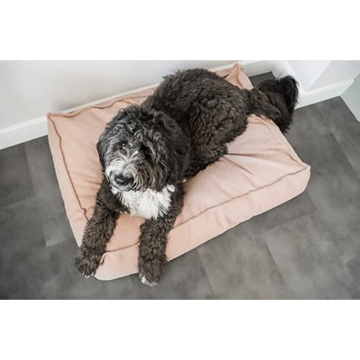 Flamingo Orthopädisches Hundebett Baldar, Rechteckig, Gelb, 80 cm | Ergonomischer Schlafkomfort mit rutschfester Unterseite und waschbarem Bezug – Bild 5