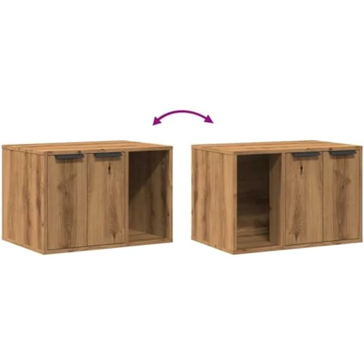 vidaXL Katzentoilette, Katzenklo Artisan-Eiche 60x40x40 cm Holzwerkstoff – Bild 5