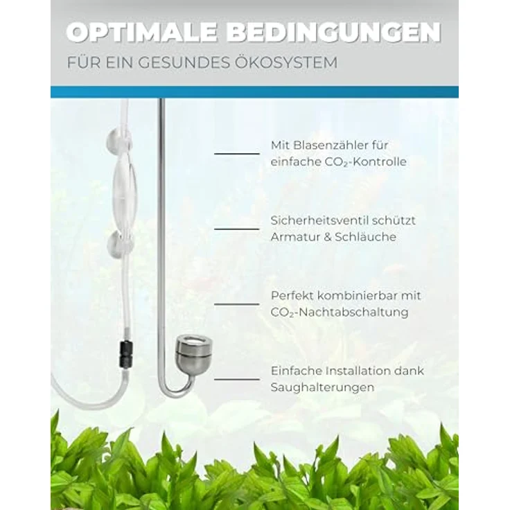 Dupla Scaping Tools CO2 Diffusor Set L, für Aquarien bis 160 L, inklusive Blasenzähler und Sicherheitsventil, effiziente CO2-Diffusion – Bild 4