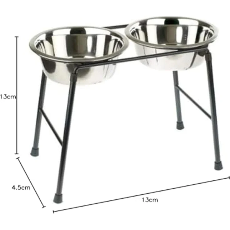 Classic Pet Products Doppel-Feeder Hochständer mit 2 x 1600 ml Edelstahlschalen, 300 mm hoch VIT-36757 – Bild 3
