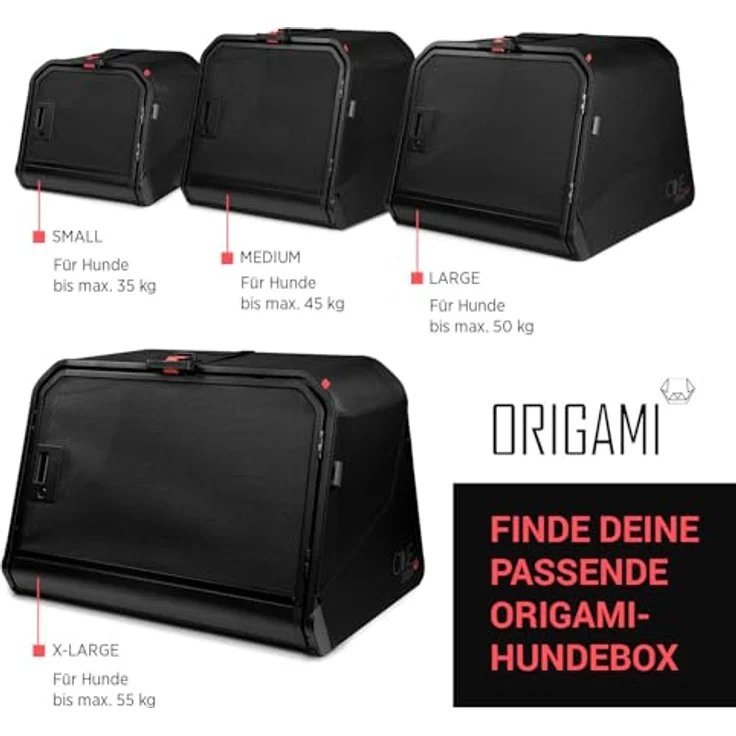 4pets 1ONE1 Origami Hundetransportbox, faltbar, sichere Hundebox fürs Auto, 4 Größen (S, M, L, XL) – Bild 9