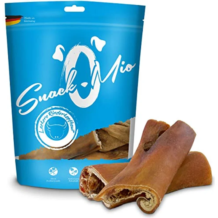 SnackOMio Premium Rinderkopfhaut, getreidefreier Hundesnack, lufttrockene Naturbelohnung, 300g – Bild 2