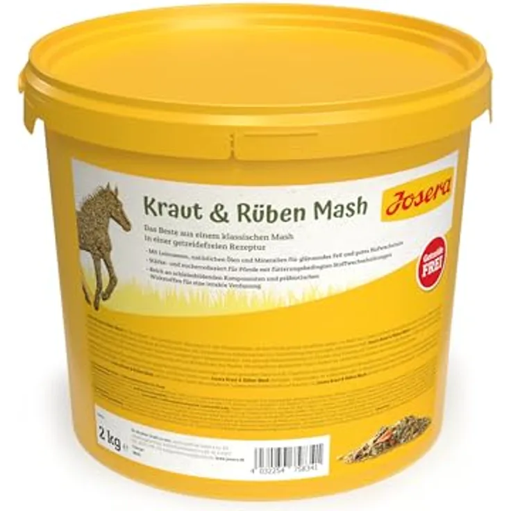 JOSERA Kraut & Rüben Mash, Premium Pferdefutter (2 kg) mit Leinsamen, stärke- und zuckerreduziert, voll mineralisiert, klimaneutral, 1er Pack