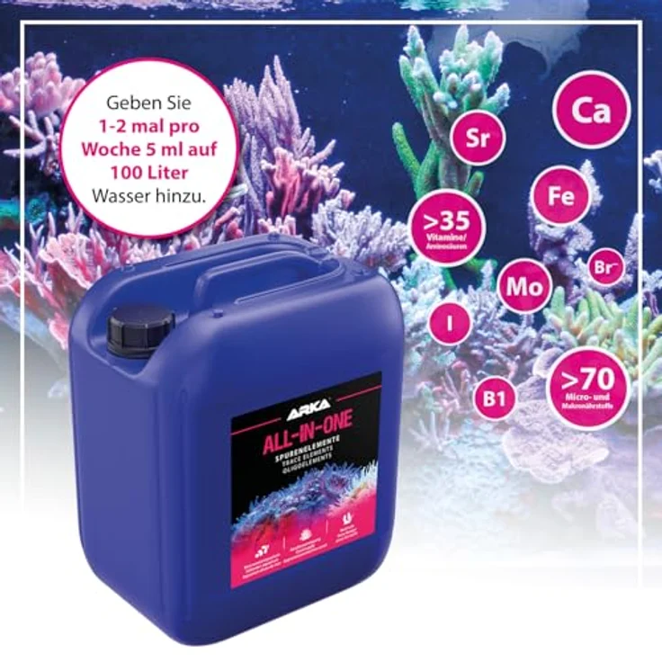 ARKA Meerwasser Korallenversorgung 5000 ml – All-In-One mit Kalzium, Magnesium, Jod & über 70 Nährstoffen für SPS, LPS & Weichkorallen – Bild 4