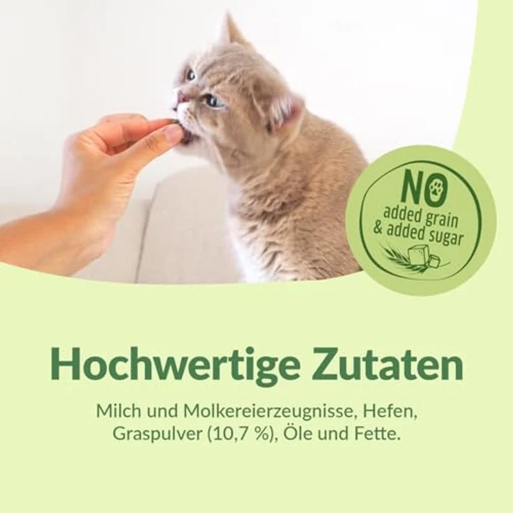 GimCat Gras Bits, Getreidefreier und vitaminreicher Katzensnack mit echtem Gras, 6er Pack (6 x 140 g) – Bild 5