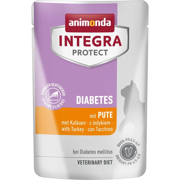 animonda INTEGRA PROTECT Diabetes Adult Nassfutter, für zuckerkranke Katzen, Pute, 24x85g