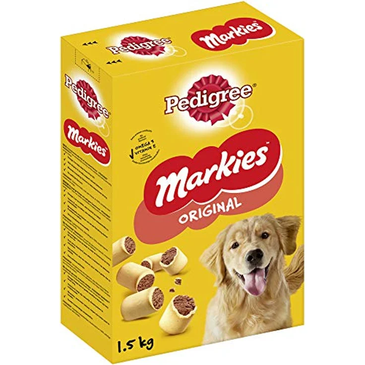 Pedigree Markies Hundesnacks mit Markknochengeschmack, 5 Packungen (5 x 1,5 kg), knusprige Kekse mit Omega 3 und Vitaminen – Bild 2