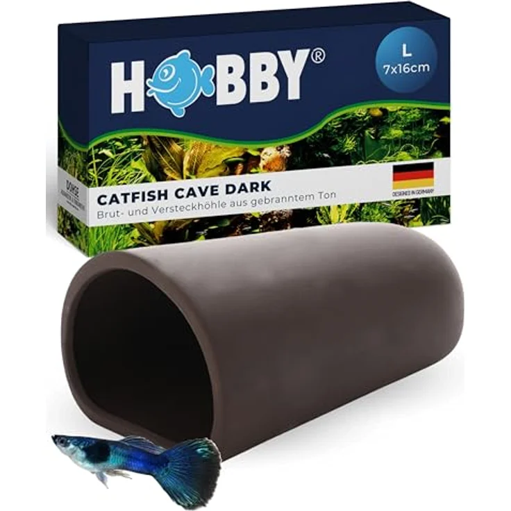 HOBBY Aquariendeko Catfish Cave L, 9x16 cm, dunkelbraun – Bild 1