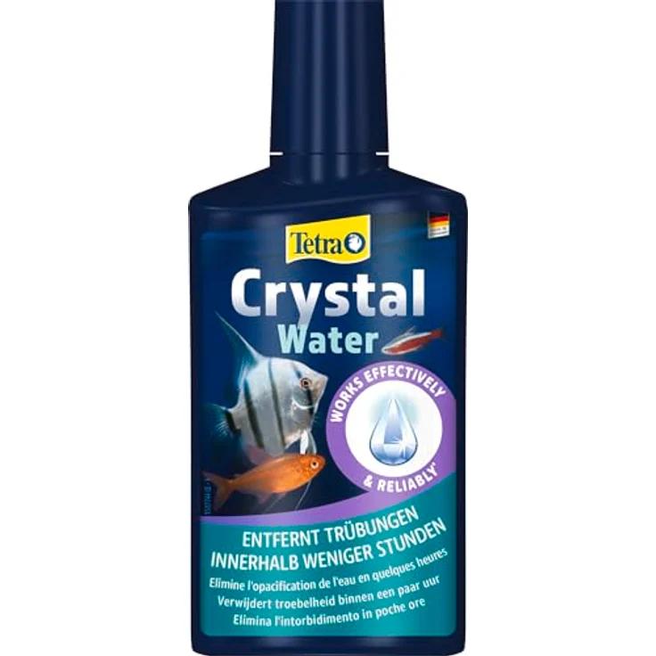 Tetra CrystalWater, Wasserklärer für kristallklares Aquarienwasser, entfernt Trübungen in 2-12 Stunden, 250 ml Flasche – Bild 1