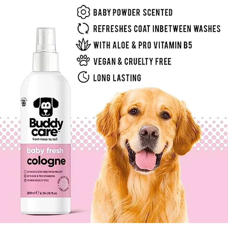 Buddycare Hundeparfüm, Babyfrisches Eau de Cologne mit Aloe und Pro-Vitamin B5, 200 ml – Bild 2