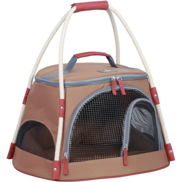 Nobby Tiertransporttasche Tasche Enoshima Cat, gepolstert, formstabil, gute Durchlüftung, Maße 46 x 40 x 29 cm, hellbraun – Bild 2