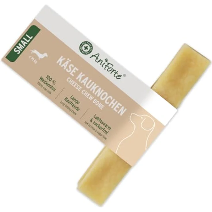 AniForte Käse Kauknochen Mini, 28-40 g - Natürlicher Kaukäse für kleine Hunde < 10 kg, geruchslos, glutenfrei, langanhaltender Kauspaß – Bild 1