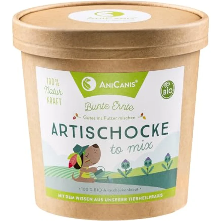 AniCanis Bio Artischockenkraut für Hunde - getrocknetes Gemüse zur Unterstützung von Immunsystem, Magen-Darm, Leber und Stoffwechsel - 100g Futterzusatz – Bild 1