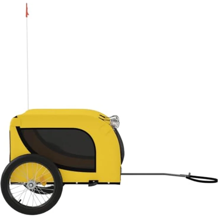 vidaXL Hunde-Transportbox Fahrradanhänger Gelb und Schwarz Oxford-Gewebe Eisen, 45 kg Tragfähigkeit - Preisvergleich – Bild 7