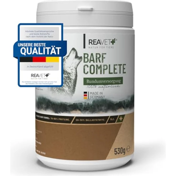 ReaVET Barf Complete Hund Pulver 530g - Natürliche Futterergänzung mit Vitaminen & Mineralien für eine ausgewogene Rohfütterung – Bild 1