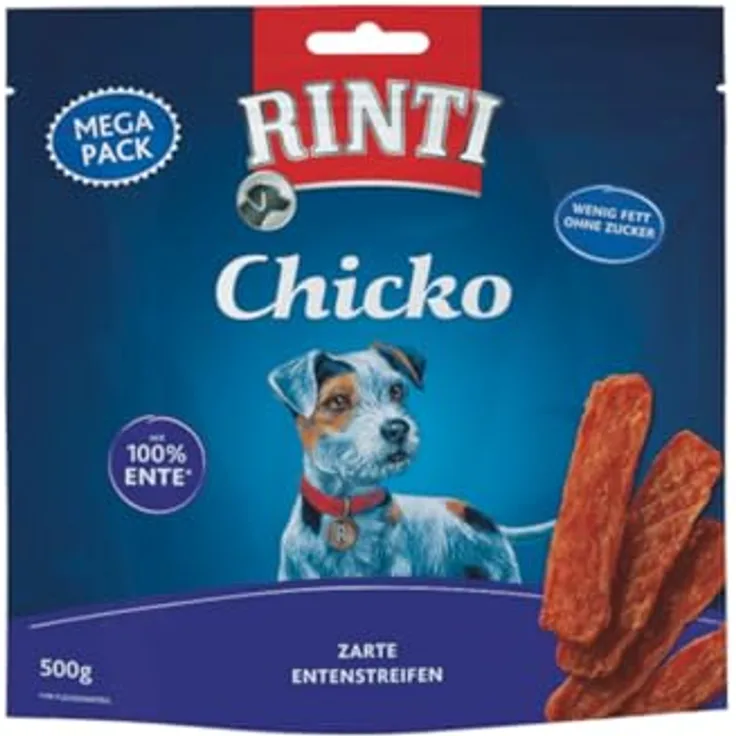Rinti RINTI Chicko Ente Megapack, Hundefutter aus frischem Entenbrustfilet, 500g, ohne Fleischmehle und Soja