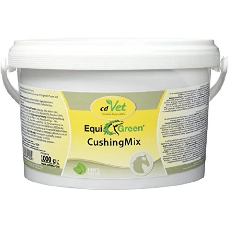 cdVet Naturprodukte EquiGreen CushingMix 1 kg, Kräutermischung zur Unterstützung bei Cushing Syndrom, mit Möchspfeffer und Grünhafer, für Pferde und Ponys