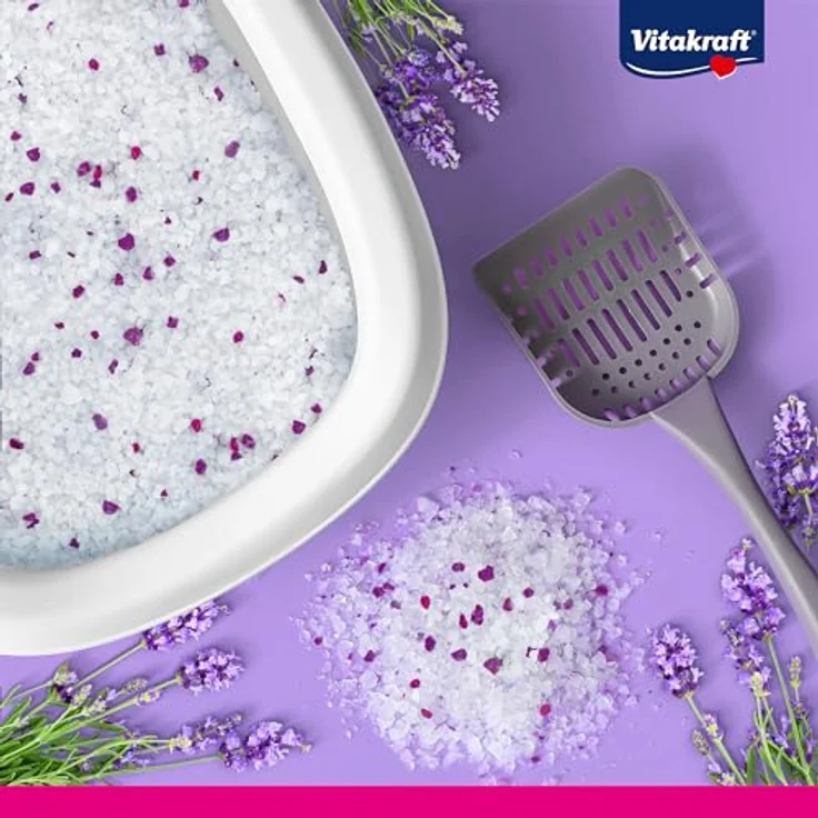 Vitakraft Magic Clean Lavendel Katzenstreu, nicht klumpend, besonders staubarm, zarter Lavendelduft, praktische Tragelasche (5L) – Bild 2