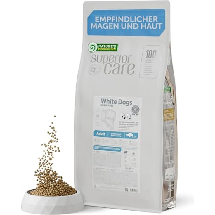 Nature's Protection Superior Care Hundefutter Trocken, Getreidefrei für kleine & Mini-Rassen, hypoallergen mit Weißfisch, 10kg – Bild 1