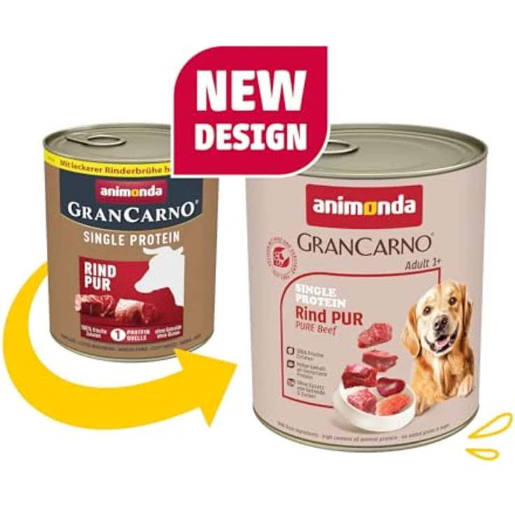 animonda GranCarno Single Protein Rind pur, Hunde-Nassfutter in 6x800g, hergestellt in Deutschland – Bild 2
